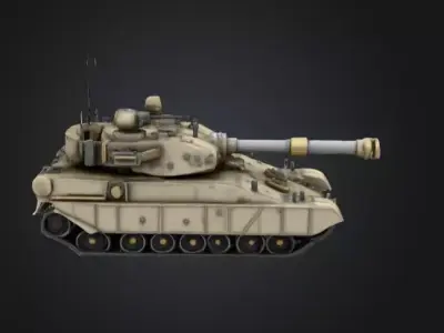 Steampunk M1 Abrams Tank Low-poly 3D model