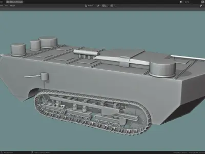 Saint Chamond TANK BASE MESH Low-poly 3D model