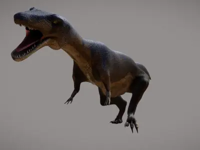 Deinonychus Jurassic Dinosaur Low-poly 3D model