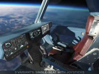 Sci Fi Fighter Cockpit 8 Low-poly 3D model