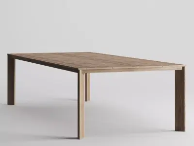 Wooden dining table Free 3D model