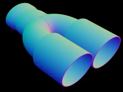 Flowmaster Exhaust Tip 3 In Dual Out Angle Cut 3D model