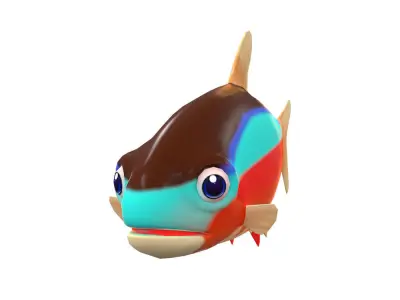 Cardinal Tetra fish animated Low-poly 3D model