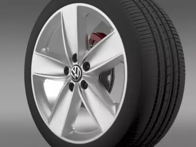 VW Polo 2010 wheel 3D model