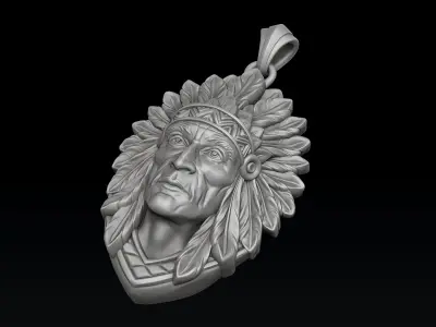 Native Indian Pendant v2 3D print model