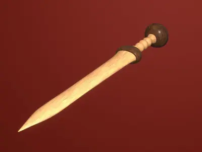 Roman Wooden Gladius Low-poly 3D model