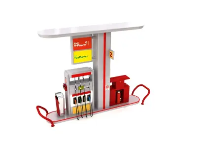 Petrol Gasoline Pump Station 01 3D model