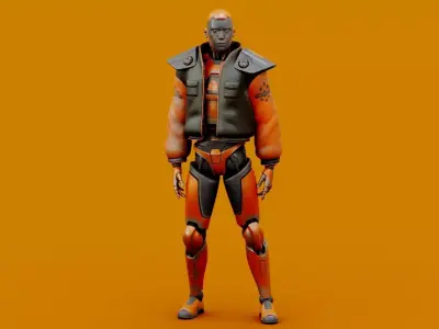 CYBORGTOPIA B-26  Rigged for Unreal Engine - Unity - MIXAMO 3D model