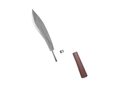 Knife steel weapon handle wood low-poly for free Free 3D model