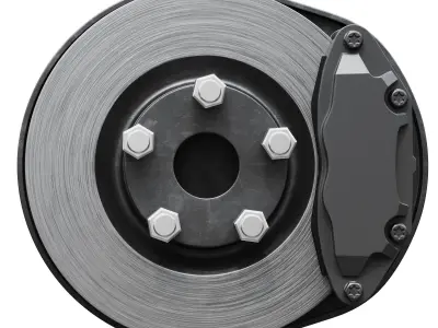 Car braking system for mid size cars 3D model