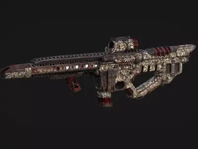 M4-HM Sniper Rifle Skullcrasher Low-poly 3D model