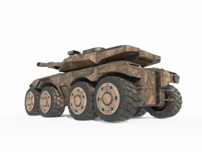 Future sci-fi style heavy-duty armored vehicles 3D model