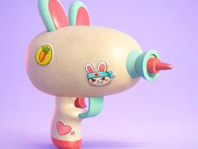 Stylized Bunny Blaster Low-poly 3D model