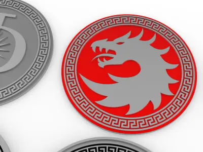 Enders Game Battle School Army Patches 3D print model