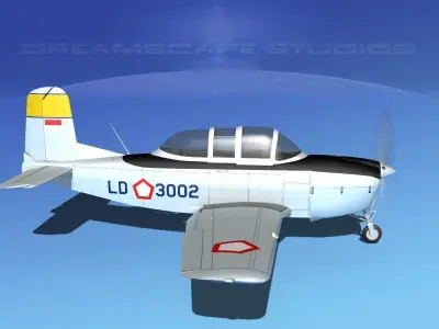 Beechcraft T-34 Mentor Indonesia 3D model