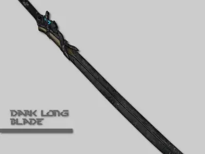Dark Long Blade Low-poly 3D model