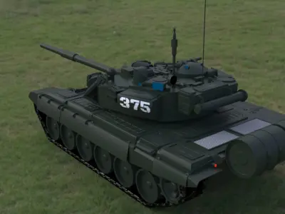 High-Quality T90A Main Battle Tank 3D Model Low-poly 3D model