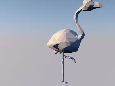 Flamingo 3D Statue Sculpture Model Low Poly 2019 3D model
