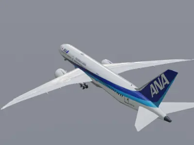 ANA Boeing 787-9 dreamliner low poly  Low-poly 3D model