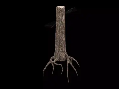 Realistic Snag Tree Low-poly 3D model