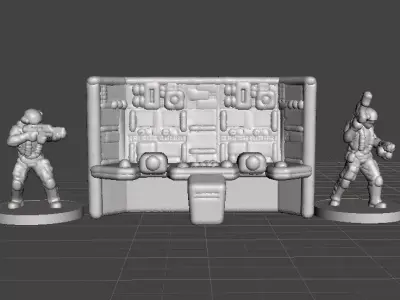 6MM SCALE COMPUTER TERMINALS MINIATURE MODELS SET FOR SCIFI GAME 3D print model