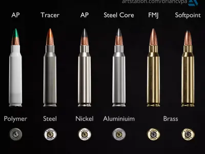 556x45mm Ammunition Pack Low-poly 3D model