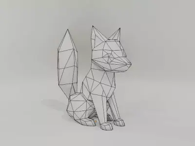 Stylized Low-Poly Fox Low-poly 3D model