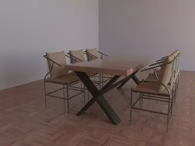 Dining Table Free 3D model 4