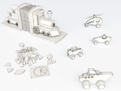 Wooden toys 3D model