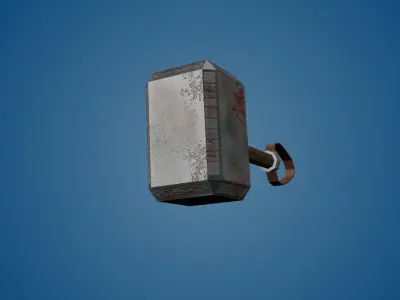 Warhammer hammer Low-poly 3D model