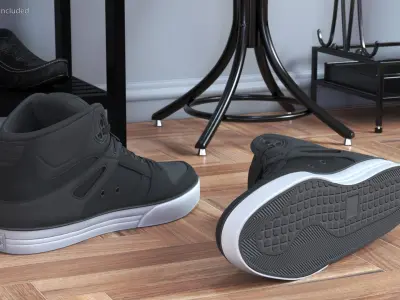 Minimalist Sport Shoes Black 3D model
