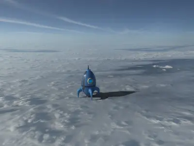 Cartoon Rocket  Low-poly 3D model Low-poly 3D model