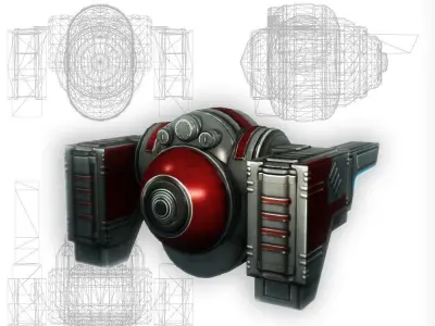 Drone 02 Sci-fi low poly Low-poly 3D model