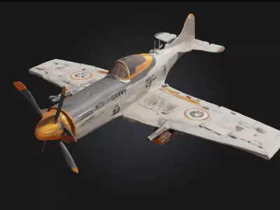 Vintage Fighter Aircraft  Iconic Aerial Warrior of the Past 3D model