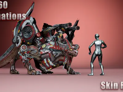 Cyborg Dragon Low-poly 3D model