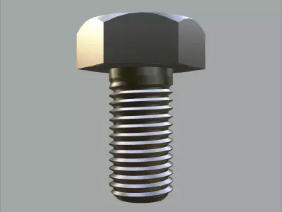 Sandblasted Hex Bolt M4 with PBR 4K Textures 3D model