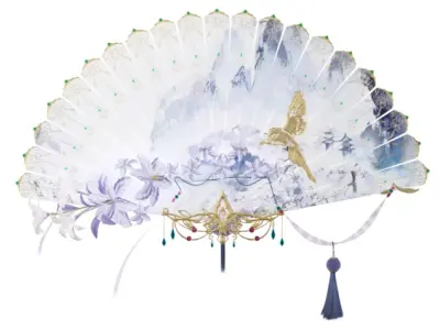 Rocking Wind Series Chinese Fan  Scene model included 3D model