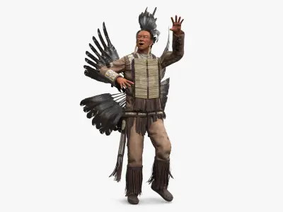 American Indian Rigged 3D model