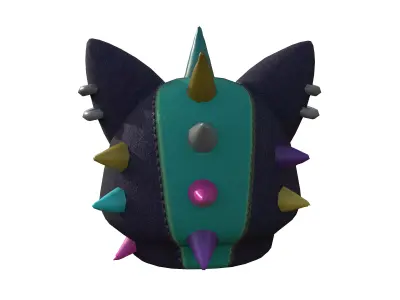Roblox Hat Knitted Spike Helmet Cat Ears 3D Model Low-poly 3D model