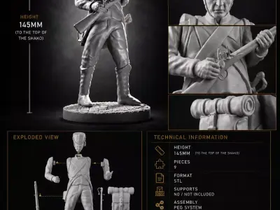 Argentine Historical Soldier -  3D Printable STL Miniature 3D print model