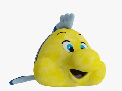 Soft Toy Flounder Low-poly 3D model