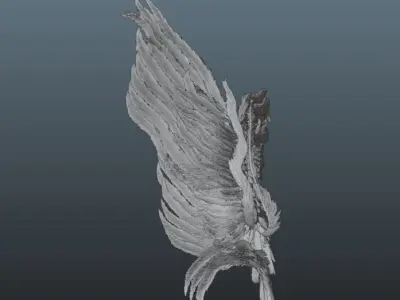 Realistic Angel Wings Procedural rigged and animated Free 3D model