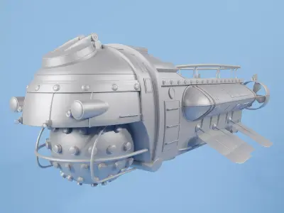  Fast and heavy military reconnaissance submarine 3d model free Free low-poly 3D model