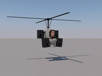 Skibidi Toilet Helicopter Low-poly 3D model Low-poly 3D model