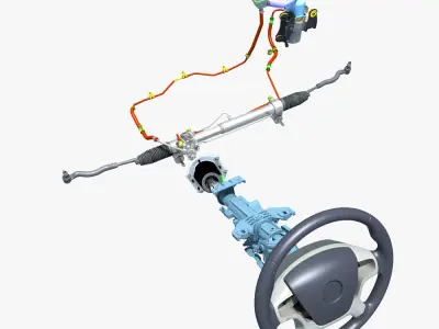 Car Steering System 3D model