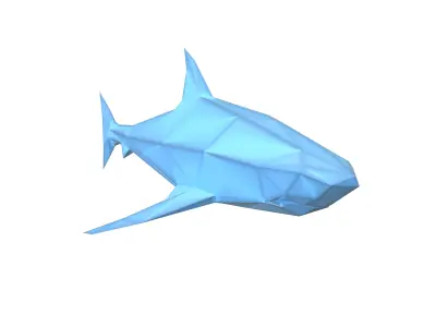 Low Poly Shark v1 010 Low-poly 3D model