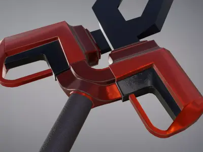 Wattled sword Low-poly 3D model