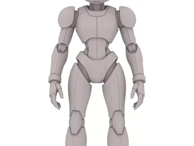 Rosa Roboter Krieger  Pink Robot Warrior   3D print model
