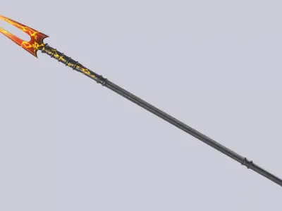 Fire spear Low-poly 3D model order