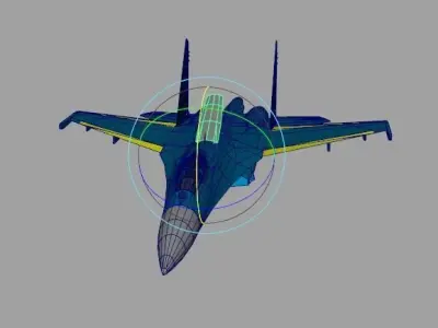 Su-27 ukrainian fighter jet Low-poly 3D model